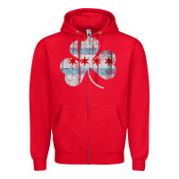 Red irish chicago flag shamrock Zipper Hoodie - artisFamous