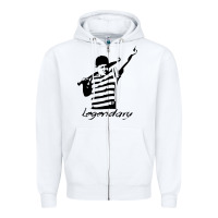 White legendary hambino Zipper Hoodie - artisFamous
