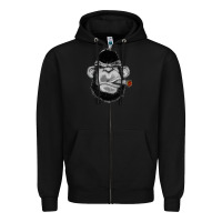 Black Monkey Smoking Zipper Hoodie - artisFamous