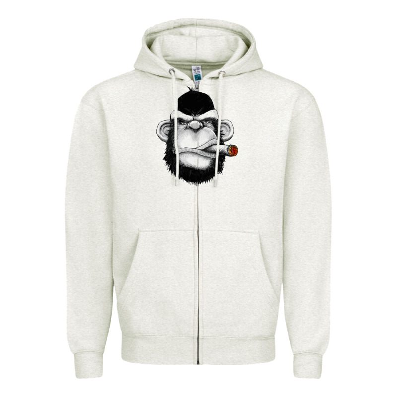 Monkey Smoking Zipper Hoodie by artisFamous | Teevron