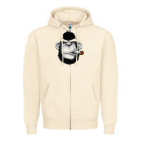 Sandshell Monkey Smoking Zipper Hoodie - artisFamous