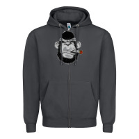 Smoke Monkey Smoking Zipper Hoodie - artisFamous