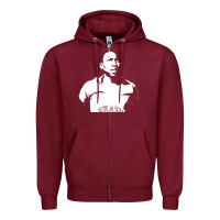 Burgundy Pele Sillhouette Zipper Hoodie - artisFamous