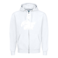 White Pele Sillhouette Zipper Hoodie - artisFamous