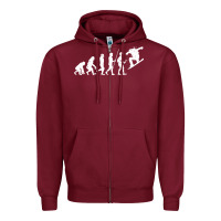 Burgundy Snowboarding Evolution | Snowboard Mountain Winter Zipper Hoodie - artisFamous