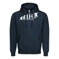 Navy Snowboarding Evolution | Snowboard Mountain Winter Zipper Hoodie - artisFamous