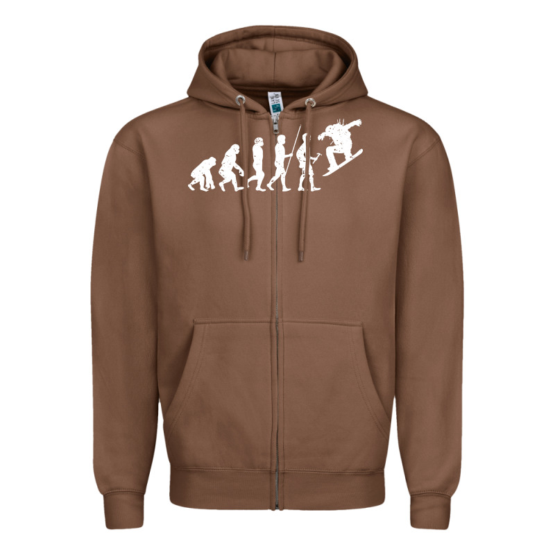 Snowboarding Evolution | Snowboard Mountain Winter Zipper Hoodie by artisFamous | Teevron