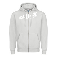 Dove Grey Snowboarding Evolution | Snowboard Mountain Winter Zipper Hoodie - artisFamous