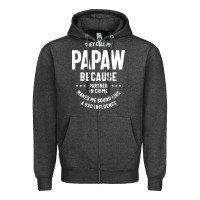 Charcoal Heather Mens They Call Me Papaw Because Partner In Crime - Dad & Grandpa Birth Zipper Hoodie - artisFamous
