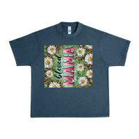 Midnight Navy Blessed mama with daisy and leopard Urban Heavy Tee - RanaPortraitStore