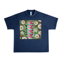 Navy Blessed mama with daisy and leopard Urban Heavy Tee - RanaPortraitStore
