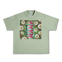 Oil Green Blessed mama with daisy and leopard Urban Heavy Tee - RanaPortraitStore