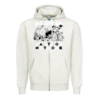 Oatmeal Heather raised on cartoon network Zipper Hoodie - artisFamous