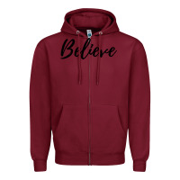 Burgundy believe Zipper Hoodie - artisFamous