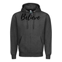 Charcoal Heather believe Zipper Hoodie - artisFamous