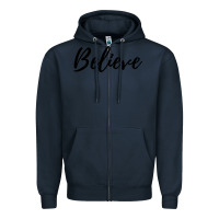 Navy believe Zipper Hoodie - artisFamous
