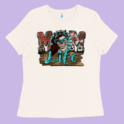 Mom Life Skull Mother's Day Ladies Tee Designed By Fadigitalartstudio
