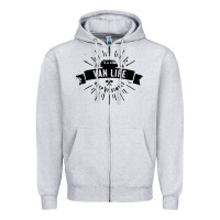 Heather Grey camper vintage retro Zipper Hoodie - artisFamous