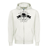 Oatmeal Heather camper vintage retro Zipper Hoodie - artisFamous