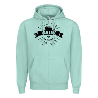 Seafoam camper vintage retro Zipper Hoodie - artisFamous