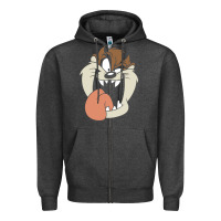 Charcoal Heather manic taz Zipper Hoodie - artisFamous