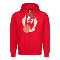 Red manic taz Zipper Hoodie - artisFamous