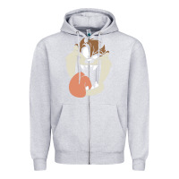 Heather Grey manic taz Zipper Hoodie - artisFamous