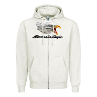 Oatmeal Heather the screaming eagle Zipper Hoodie - artisFamous