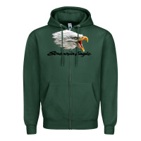 Sports Green the screaming eagle Zipper Hoodie - artisFamous
