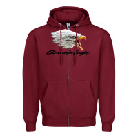 Burgundy the screaming eagle Zipper Hoodie - artisFamous