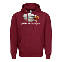 Burgundy the screaming eagle Zipper Hoodie - artisFamous