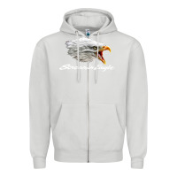 Dove Grey the screaming eagle Zipper Hoodie - artisFamous