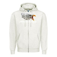 Oatmeal Heather the screaming eagle Zipper Hoodie - artisFamous