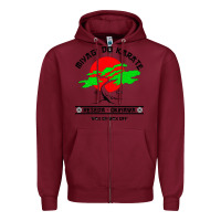 Burgundy MIYAGY DO KARATE Zipper Hoodie - artisFamous
