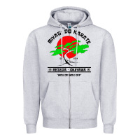 Heather Grey MIYAGY DO KARATE Zipper Hoodie - artisFamous