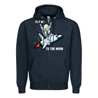 Navy dogecoin hodl to the moon Zipper Hoodie - artisFamous