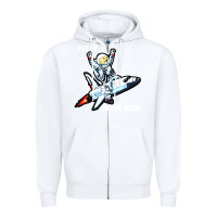 White dogecoin hodl to the moon Zipper Hoodie - artisFamous