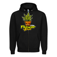 Black flower pot funny weed Zipper Hoodie - artisFamous