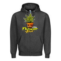 Charcoal Heather flower pot funny weed Zipper Hoodie - artisFamous