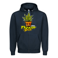 Navy flower pot funny weed Zipper Hoodie - artisFamous