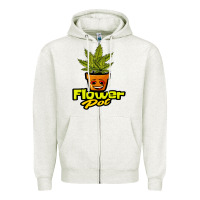 Oatmeal Heather flower pot funny weed Zipper Hoodie - artisFamous