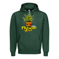 Sports Green flower pot funny weed Zipper Hoodie - artisFamous