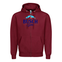 Burgundy Vintage Busch Light Busch Latte Zipper Hoodie - artisFamous