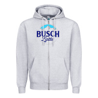Heather Grey Vintage Busch Light Busch Latte Zipper Hoodie - artisFamous