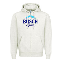 Oatmeal Heather Vintage Busch Light Busch Latte Zipper Hoodie - artisFamous