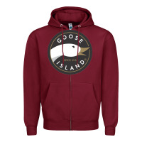 Burgundy Goose Island  Beer Zipper Hoodie - artisFamous