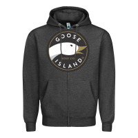 Charcoal Heather Goose Island  Beer Zipper Hoodie - artisFamous