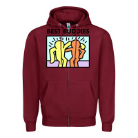 Burgundy best buddies Zipper Hoodie - artisFamous