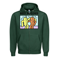 Sports Green best buddies Zipper Hoodie - artisFamous