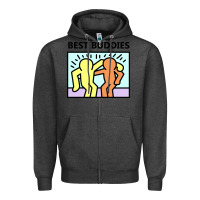 Charcoal Heather best buddies Zipper Hoodie - artisFamous